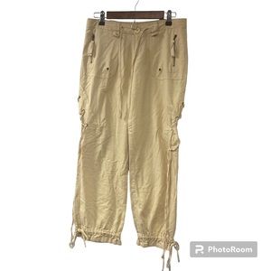Venus Cream Beige Women's Size 2 Cotton  String Ties Hippie Boho Pants